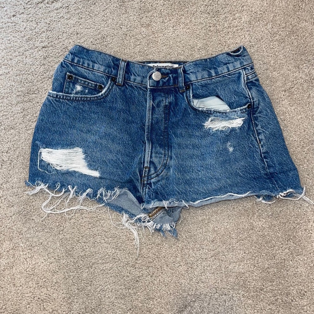 Reformation denim shorts